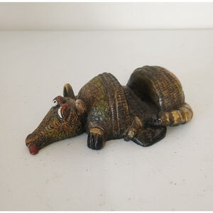 Vintage Shade Tree Creations Handcrafted Armadillo Mail Holder Figurine